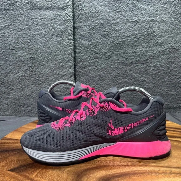 Nike LunarGlide 6 Women's Running Shoes Dark Gray Pink Athletic Sneakers Size 9 - Picture 11 of 12